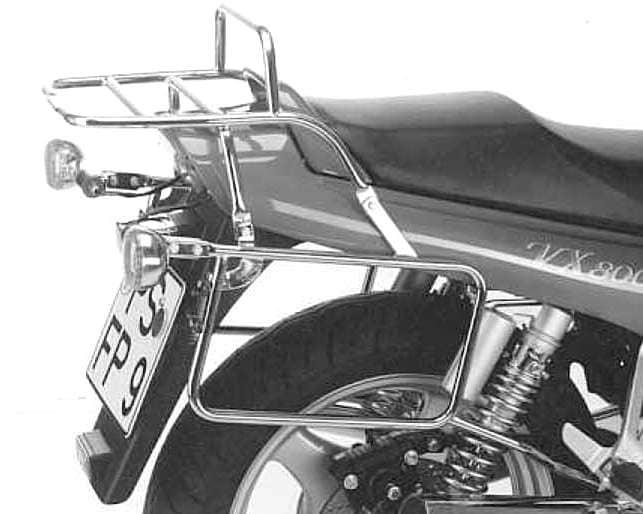 Komplettträgerset (Seitenkofferträger und Rohrgepäckbrücke Topcaseträger) chrom für Suzuki VX 800 (1990-1995)