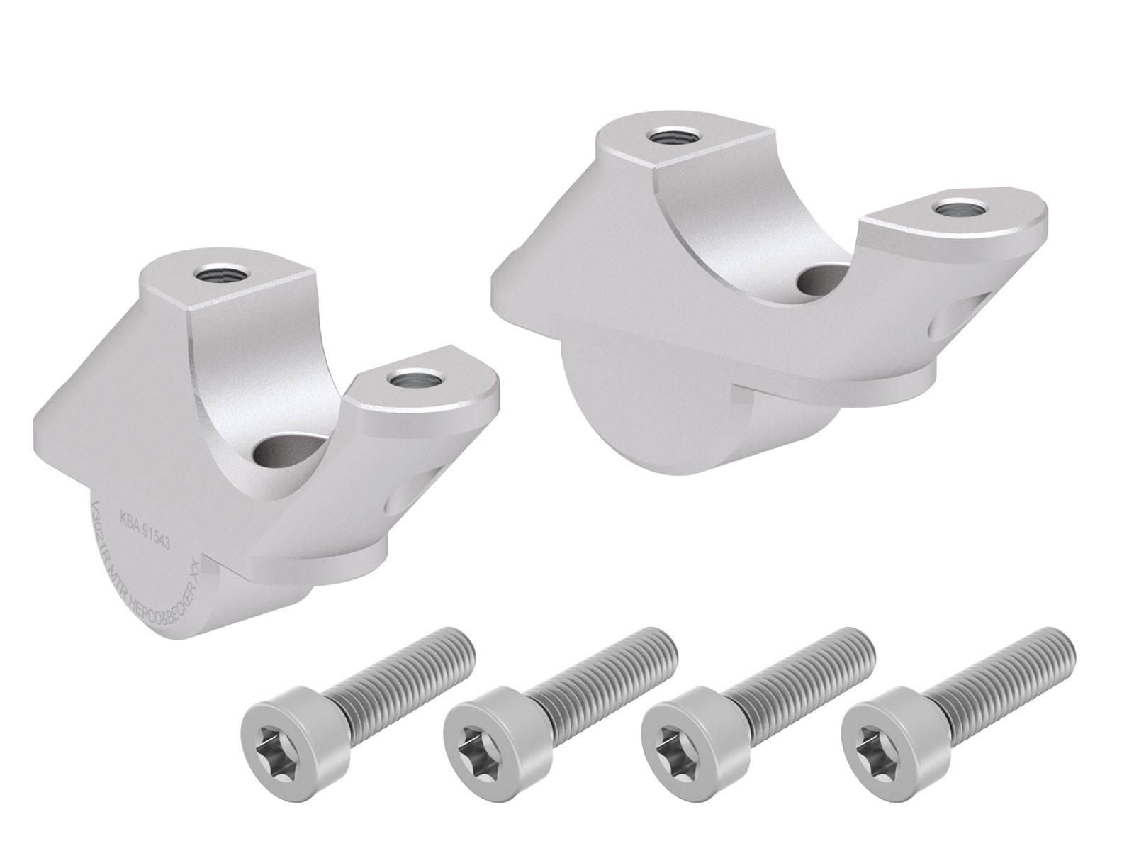 Lenkererhöhung mit Versatz 30 mm hoch, 21 mm zurück, silber für BMW R 1250 RS (2019-2025) (nur für Rohrlenker)