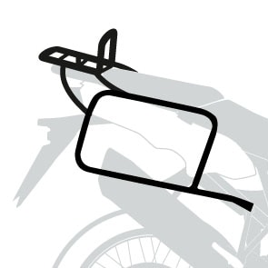 Komplettträgerset (Seitenkofferträger und Rohrgepäckbrücke Topcaseträger) schwarz für Kawasaki ZXR 750 R (1989-1990) *Sonderverkauf*