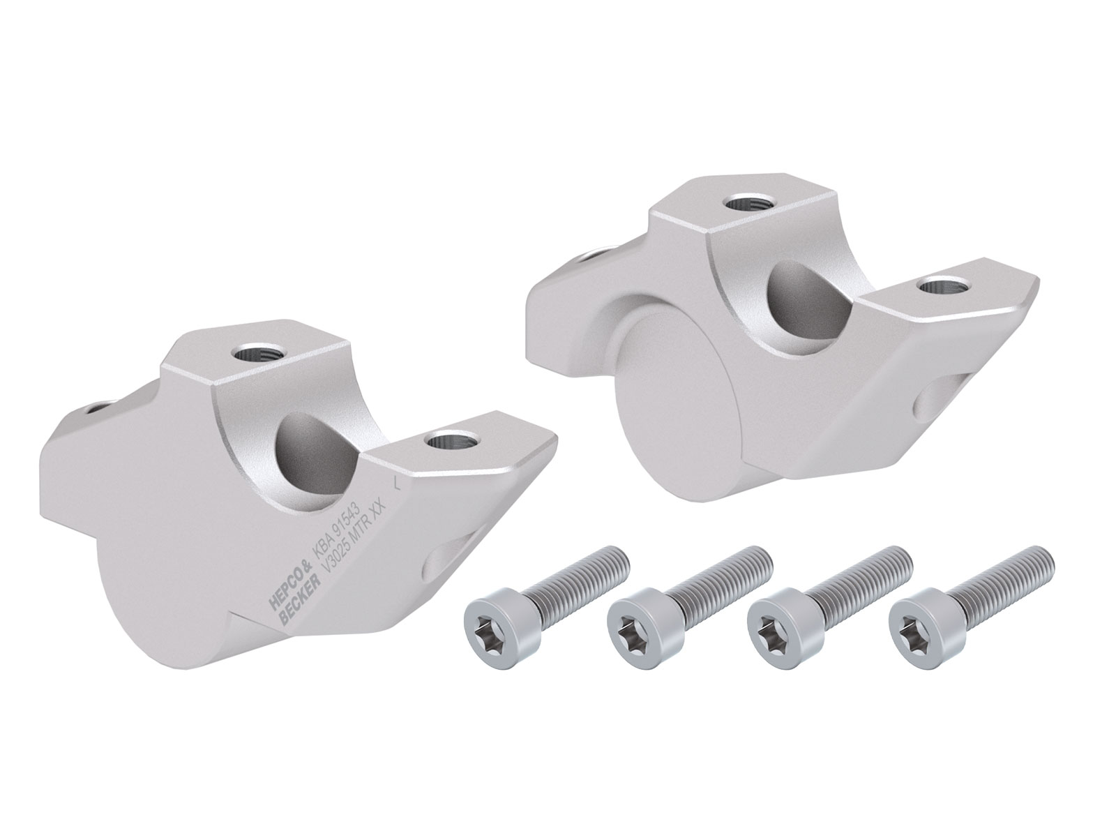 Lenkererhöhung mit Versatz 30 mm hoch, 25 mm zurück, silber für BMW F 850 GS (2018-2023)