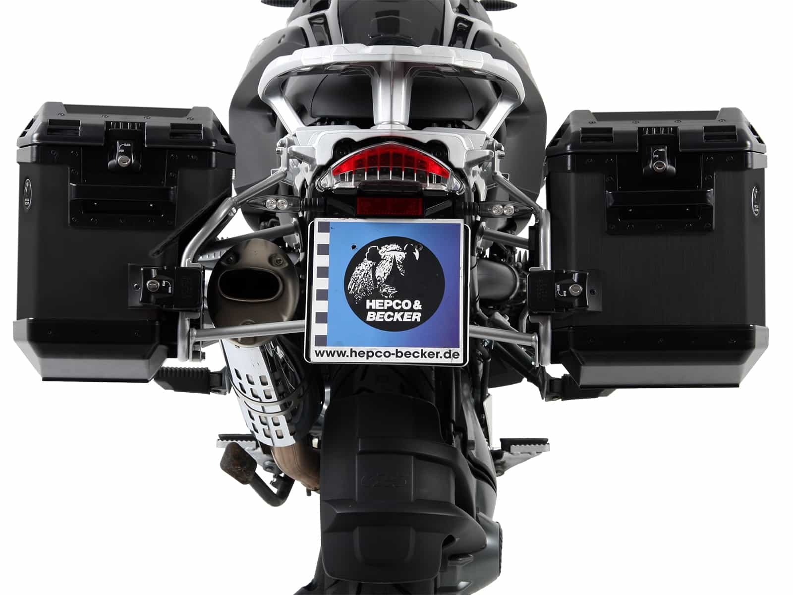 Kofferträgerset Cutout Edelstahlträger inkl. Xplorer Cutout schwarz Kofferset für BMW R 1200 GS (2004-2012) / Adventure (2006-2013)