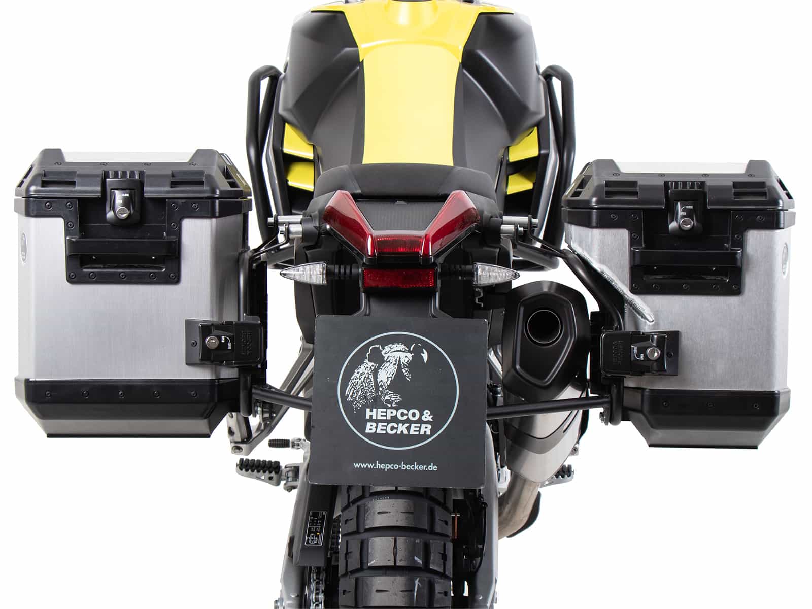 Kofferträgerset Cutout schwarz inkl. Xplorer Cutout silber Kofferset für Aprilia Tuareg (2022-2024)