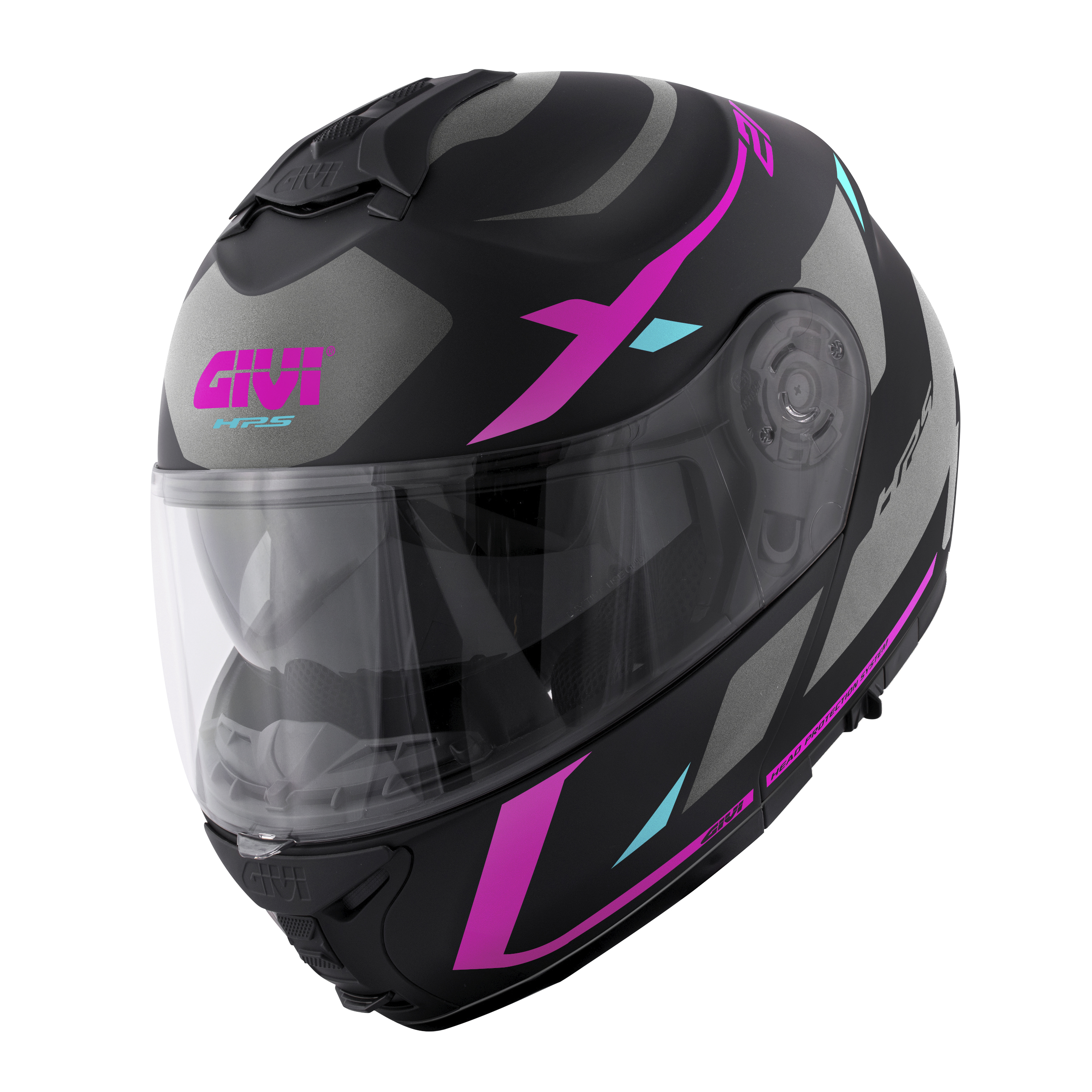 HPS X.21 EVO GRAPHIC - Gr. 54/XS – matt-schwarz / titanium / pink