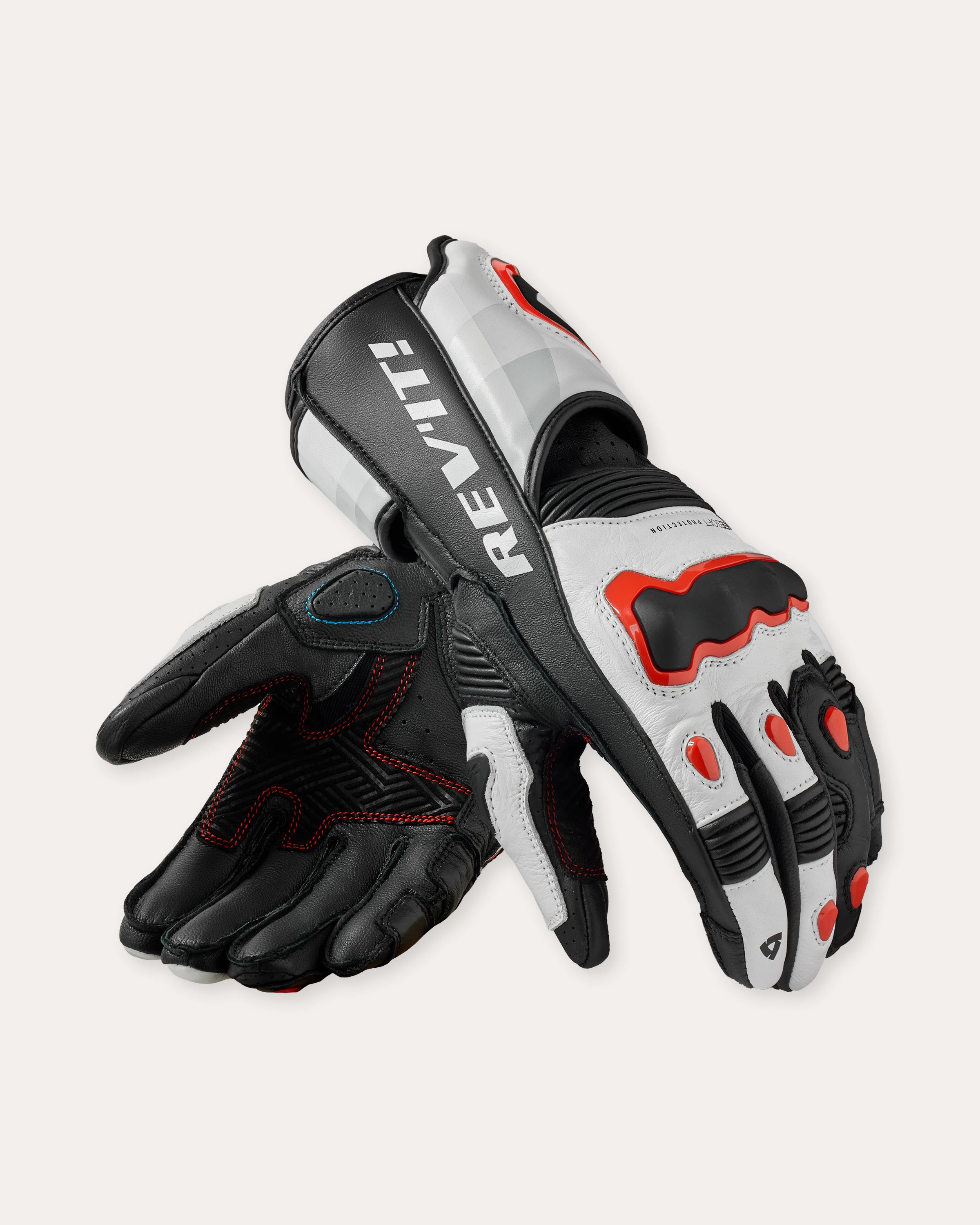 Handschuhe Quantum 3 Weiß-Neon Rot M Standard