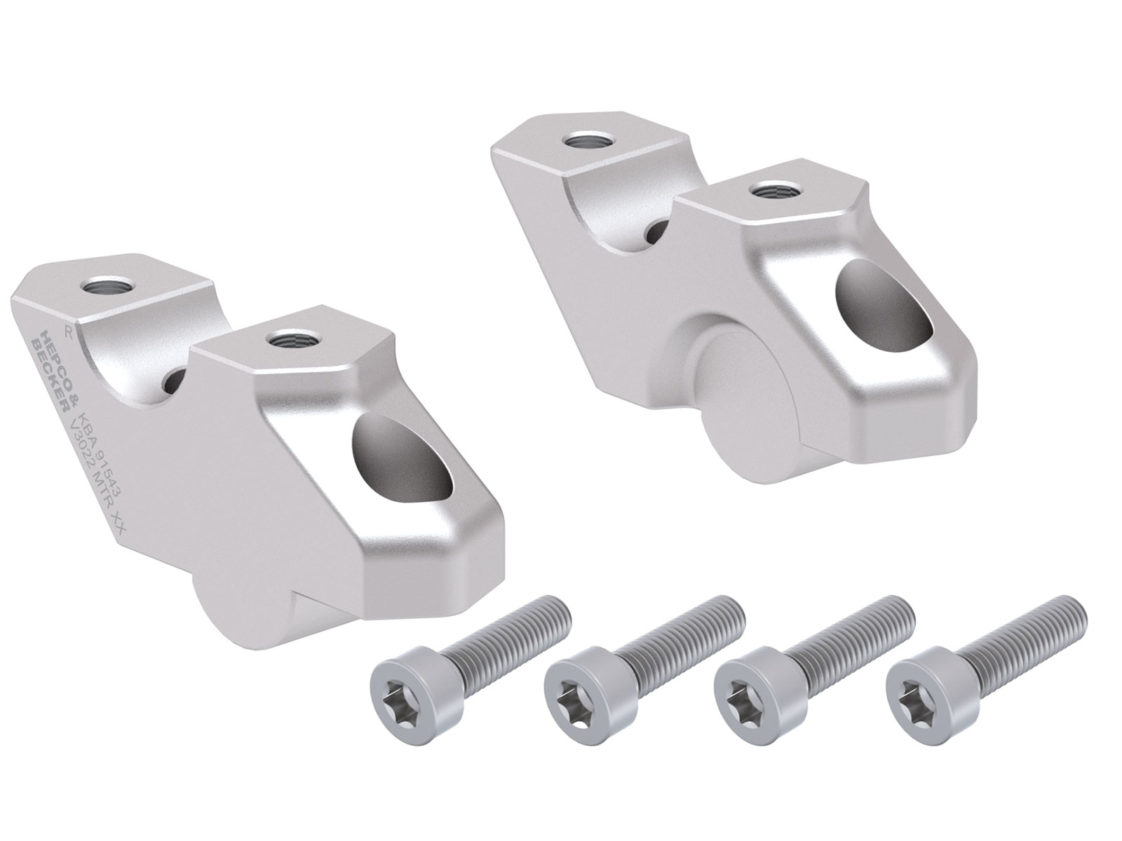 Lenkererhöhung mit Versatz 30 mm hoch, 22 mm zurück, silber für BMW F 800 GS (2024-)