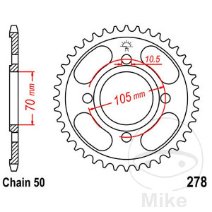 Kettenrad 34Z Teilung 530 Innendurchmesser 070 Lochkreis 105
