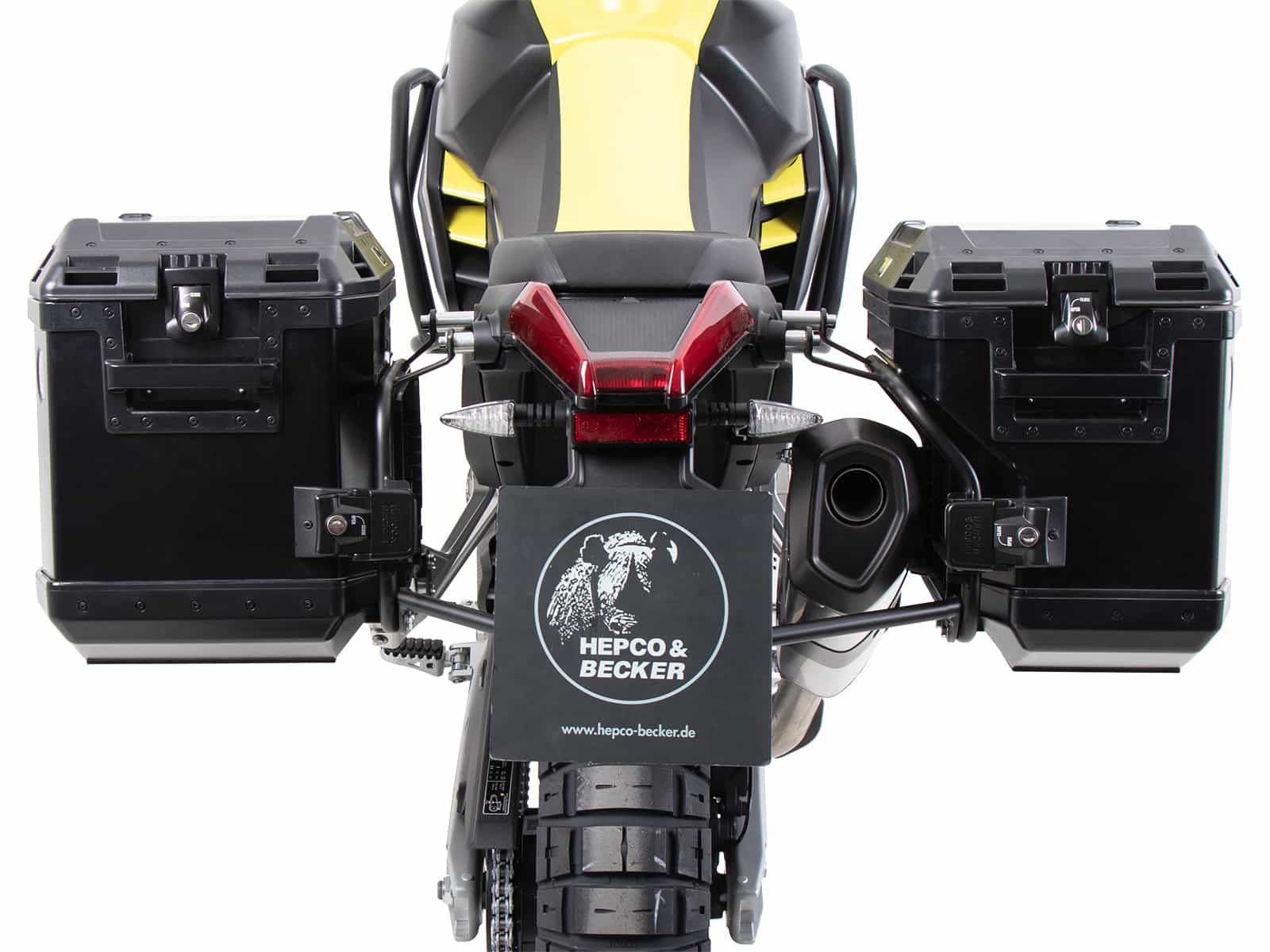 Kofferträgerset Cutout schwarz inkl. Xplorer Cutout schwarz Kofferset für Aprilia Tuareg 660 (2022-2024)