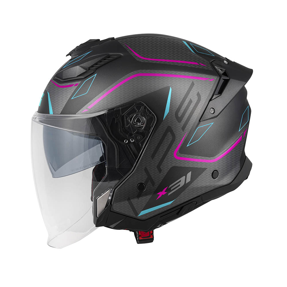 HPS X31 ABS GRAPHIC, Gr. 60/L Schwarz matt / Titan dunkel / Fuchsia / Blau