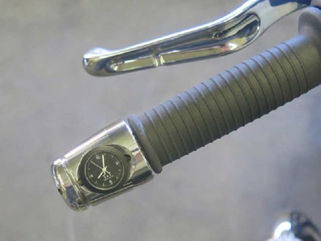 k-BMW-R18-Lenkergewicht-poliert-mit-schwarzer-Uhr Lenkergewicht mit Uhr für BMW K34 R18 R1800