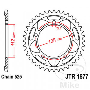 Kettenrad 41Z Teilung 525 Innendurchmesser 112 Lochkreis 138
