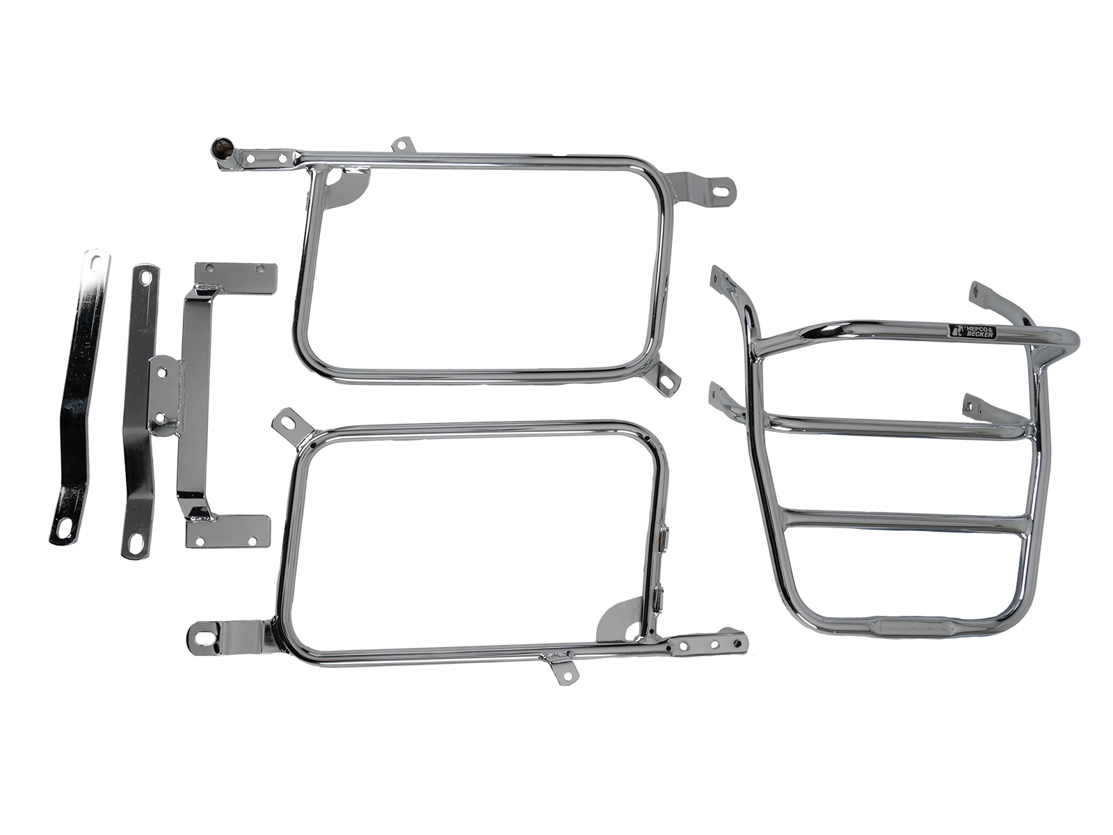 Komplettträgerset (Seitenkofferträger und Rohrgepäckbrücke Topcaseträger) chrom für Honda CX 500 Custom (1979-1984)