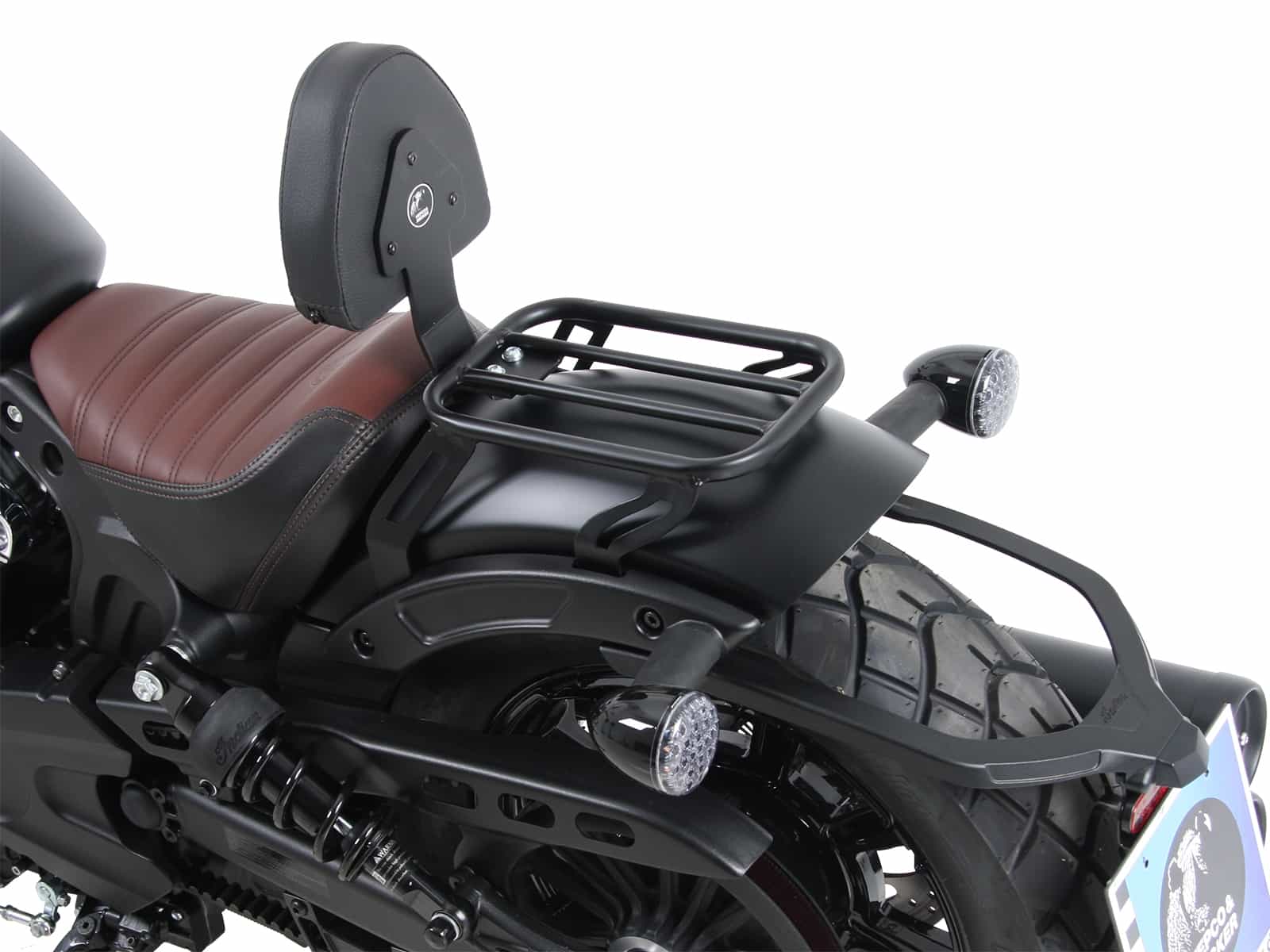 Solorack mit Rückenlehne schwarz für Indian Scout Bobber / Sixty / Twenty (2017-2024)