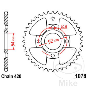 Kettenrad 47Z Teilung 420 Innendurchmesser 054 Lochkreis 092