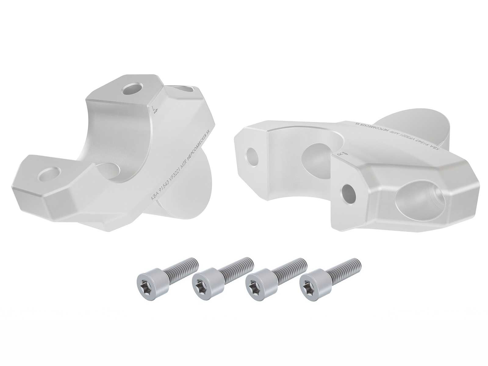 Lenkererhöhung mit Versatz 32 mm hoch, 21 mm zurück, silber für BMW R 1300 R (2025-)