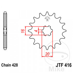 Ritzel 15Z Teilung 428 grobverzahnt 6 Innendurchmesser 16/20