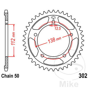 Kettenrad 40 Zähne Teilung 530 Innendurchmesser 112 Lochkreis 138