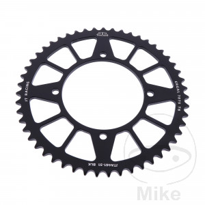 Alu-Kettenrad 51Z Teilung 420 schwarz JT Innendurchmesser 100 Lochkreis 116