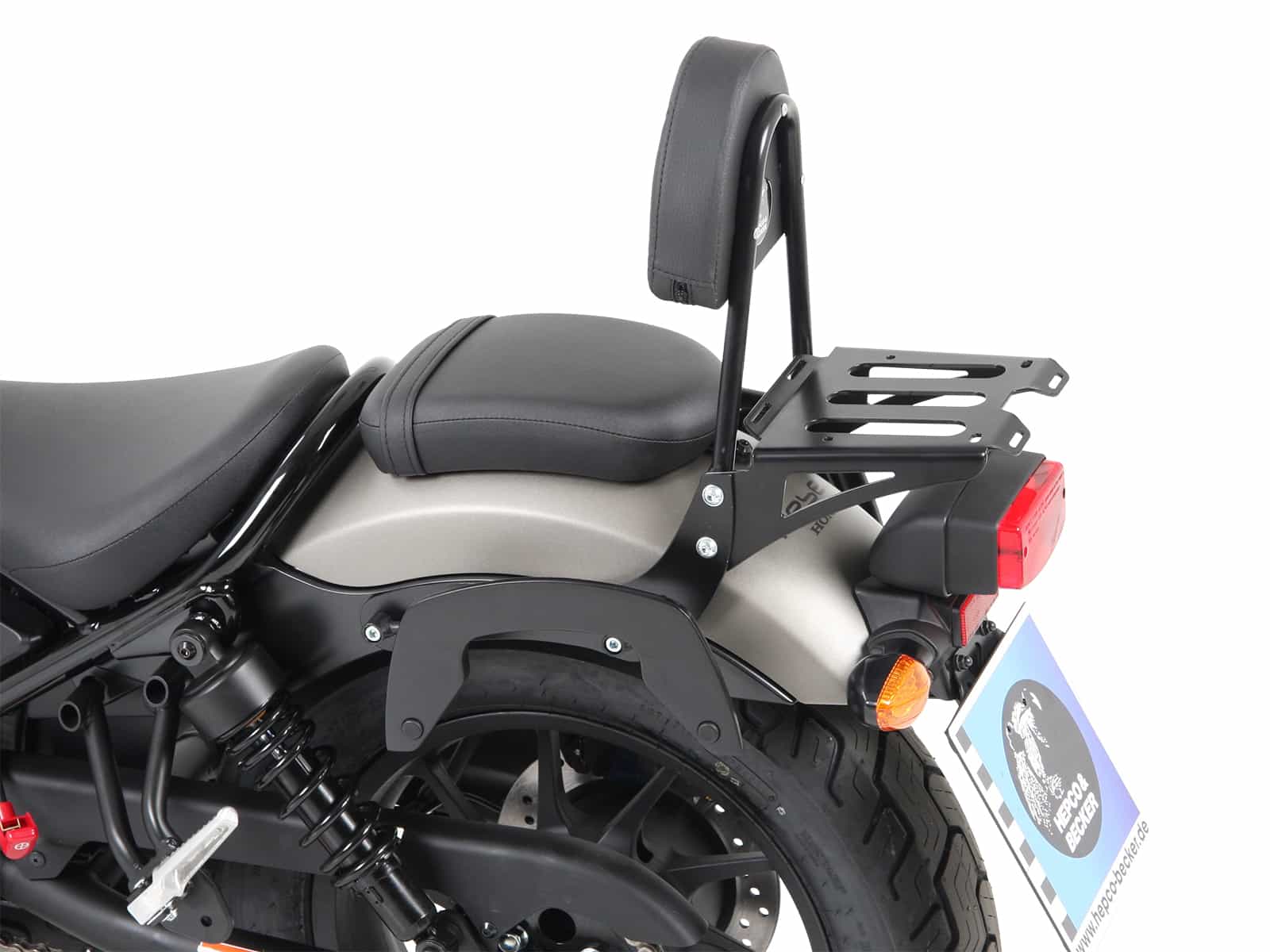 Sissybar mit Gepäckträger schwarz für Honda CMX 500 Rebel (2017-)