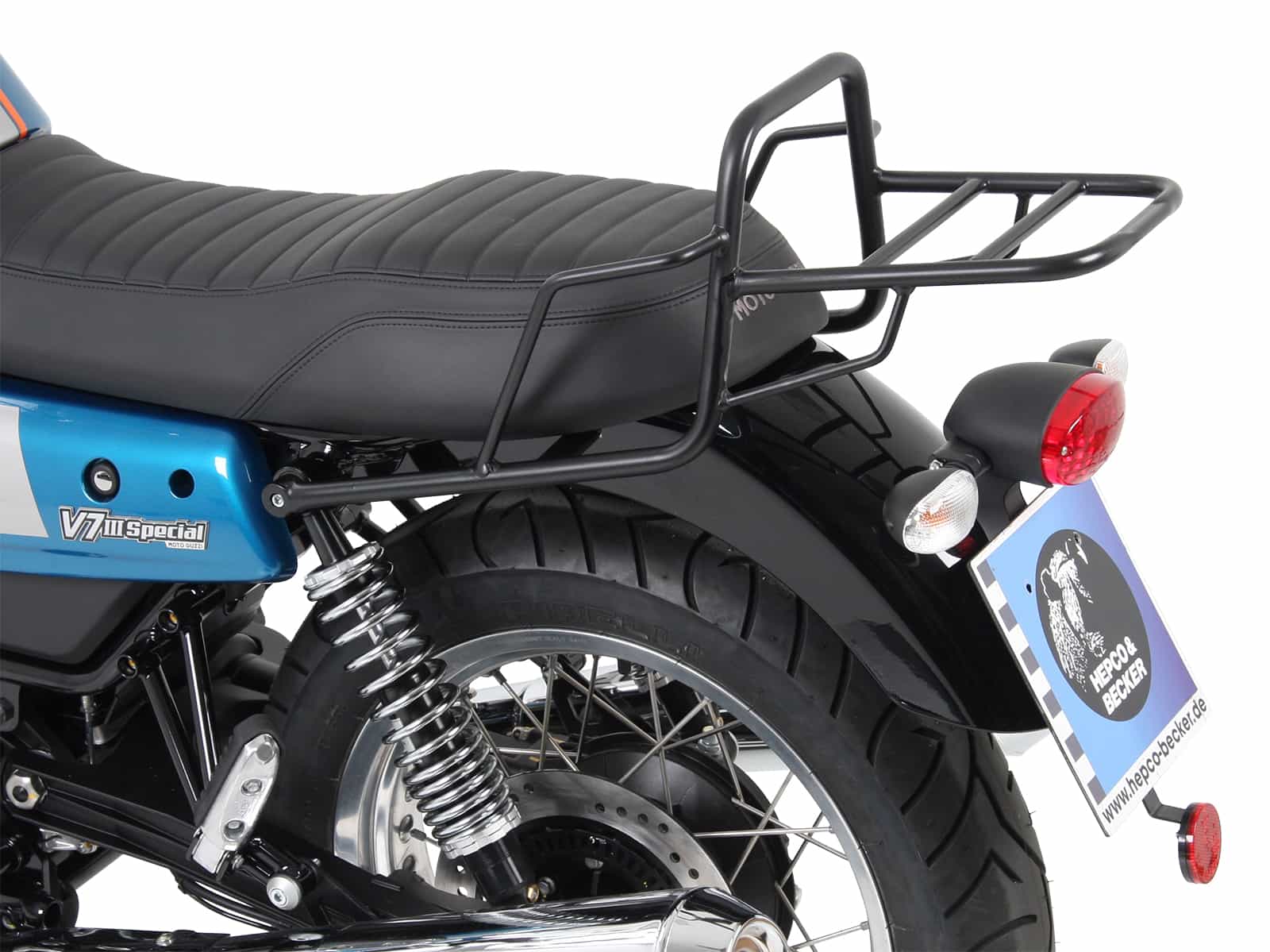 Rohrgepäckbrücke Topcaseträger schwarz für Moto Guzzi V7 III (Stone, Special, Anniversario, Racer) (2017-2020)