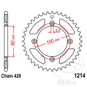 Kettenrad 36Z Teilung 420 Innendurchmesser 080 Lochkreis 100