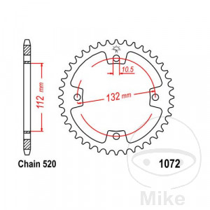 Kettenrad 36Z Teilung 520 Innendurchmesser 112 Lochkreis 132
