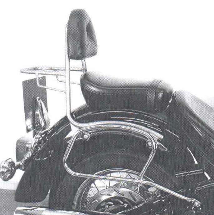 Sissybar mit Gepäckträger chrom für Yamaha XVS 1100 A Drag Star Classic (2001-2007)