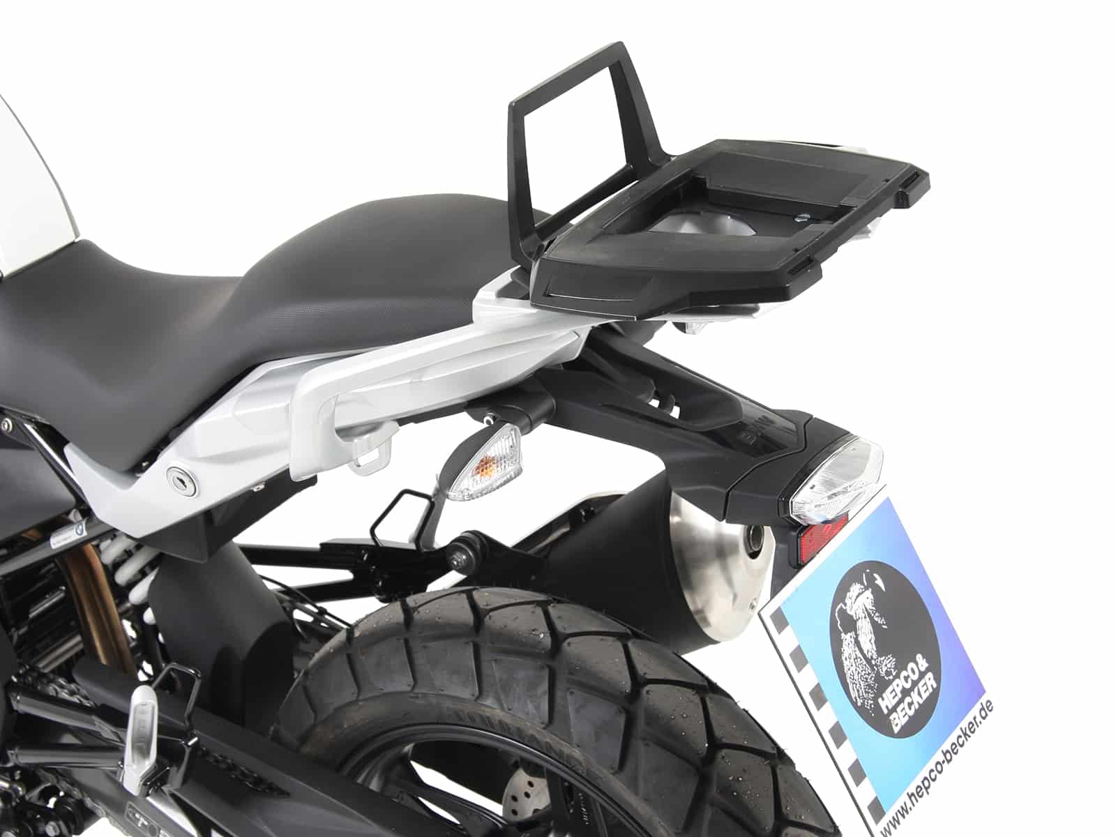 Alurack Topcaseträger schwarz für Kombination mit Original-Gepäckbrücke für BMW G 310 GS (2017-2025)