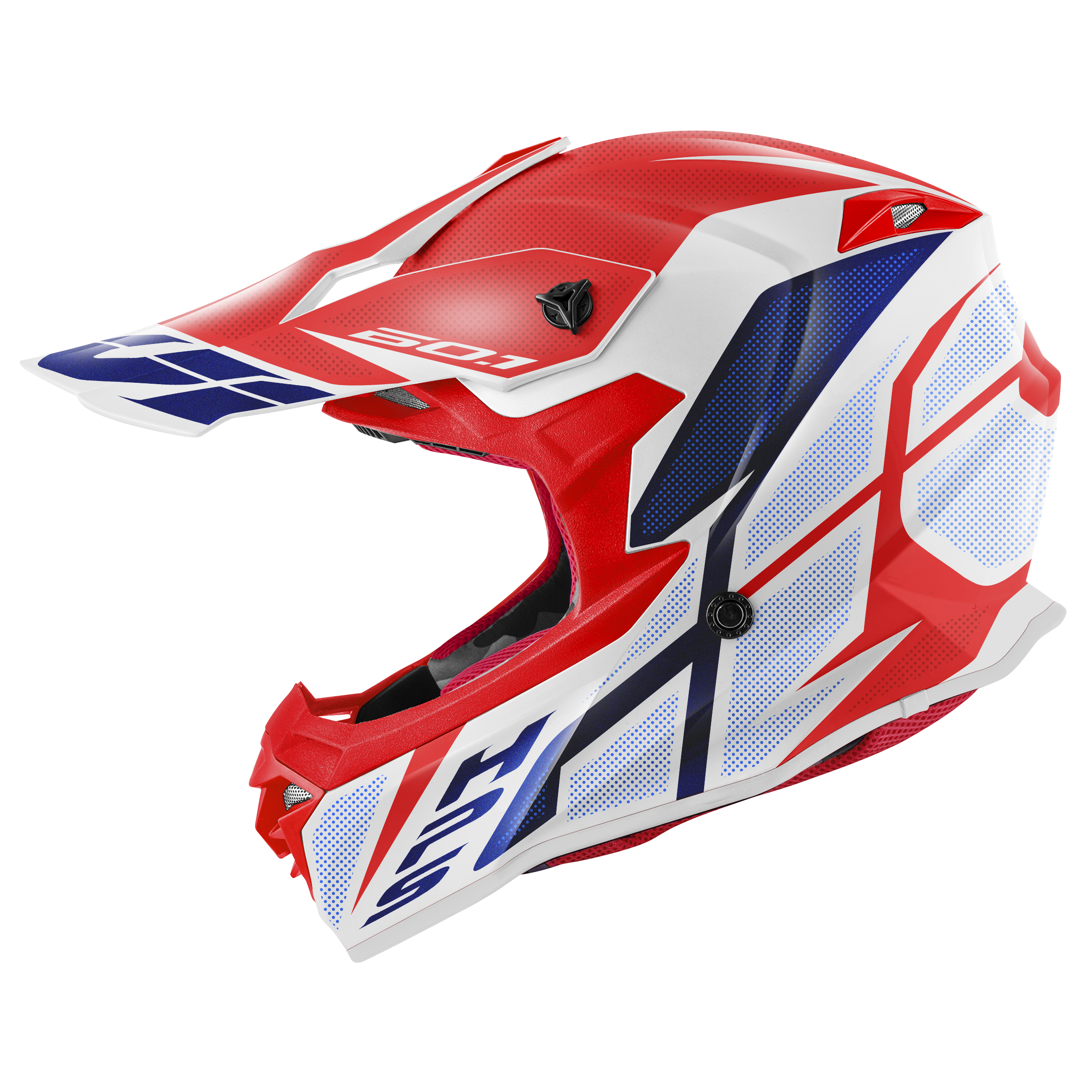 HPS 60.1 INVERT Integral-Helm (CROSS) Gr. INVERT glossy - rot/weiß - Gr. 63/XXL