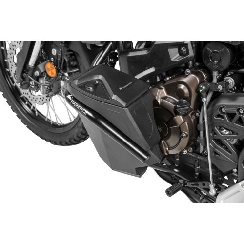Motorrad Werkzeugbox mit Motorsturzbügel - komplett - Edelstahl, schwarz für Yamaha Ténéré 700 (-2024)