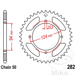 Kettenrad 34Z Teilung 530 Innendurchmesser 094 Lochkreis 124