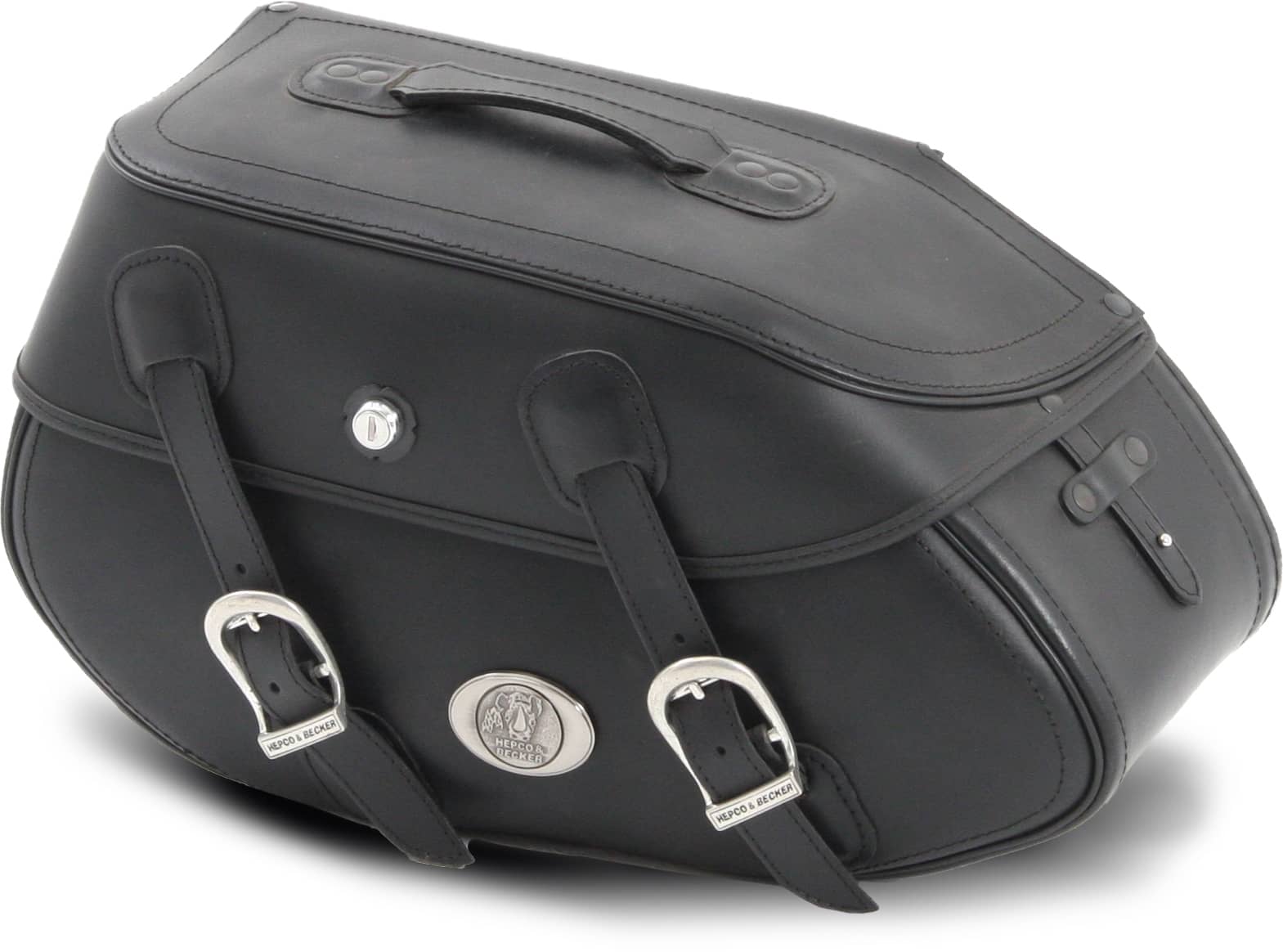 Ledereinzeltasche Buffalo schwarz links für Rohrpacktaschenhalter