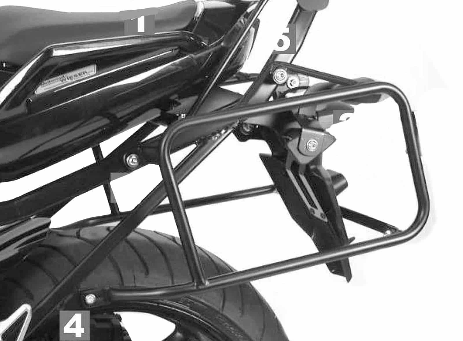 Seitenkofferträger festverschraubt schwarz für Yamaha FZ 1 Fazer (2006-2015)