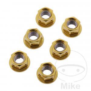 Mutter Kettenrad Satz JMP Bolt M8X1.25 mm Alu Racing gold