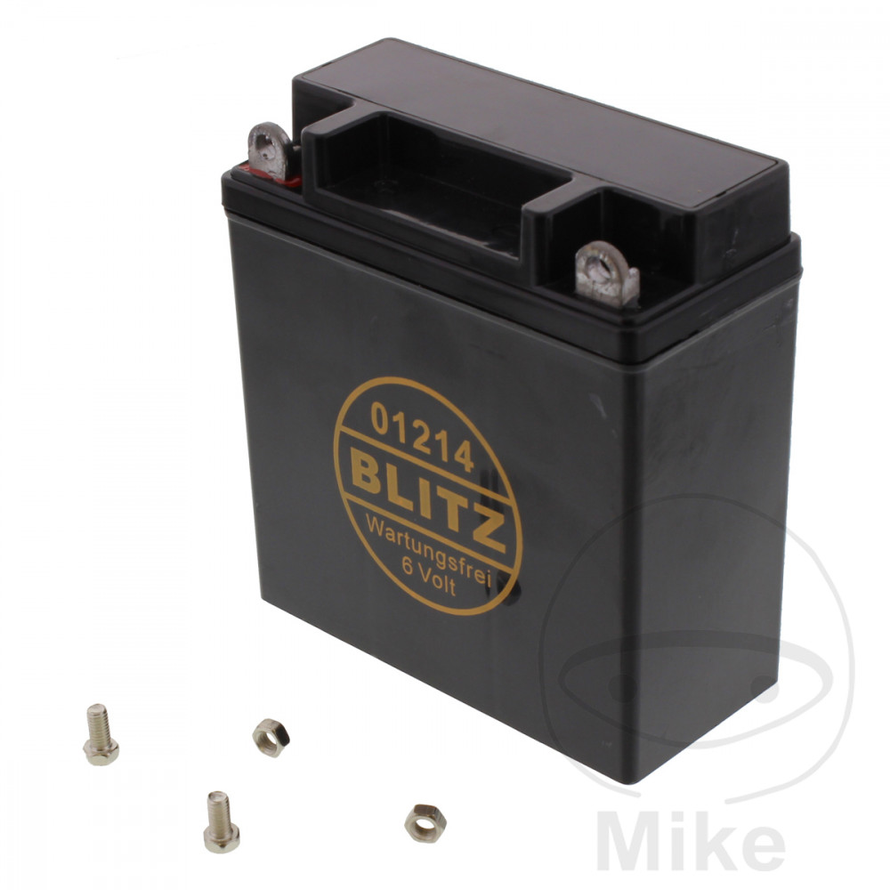 Batterie Motorrad 01214 Gel schwarz 6V ohne Deckel Blitz