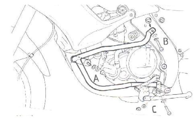 Motorschutzbügel schwarz für Aprilia Pegaso 650/Garda (1997-2004)