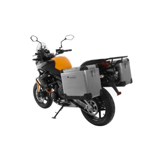 Motorrad Alukoffer System ZEGA Pro 45/45 Liter mit Stahlträger schwarz für Kawasaki Versys 650 (2010-2014)