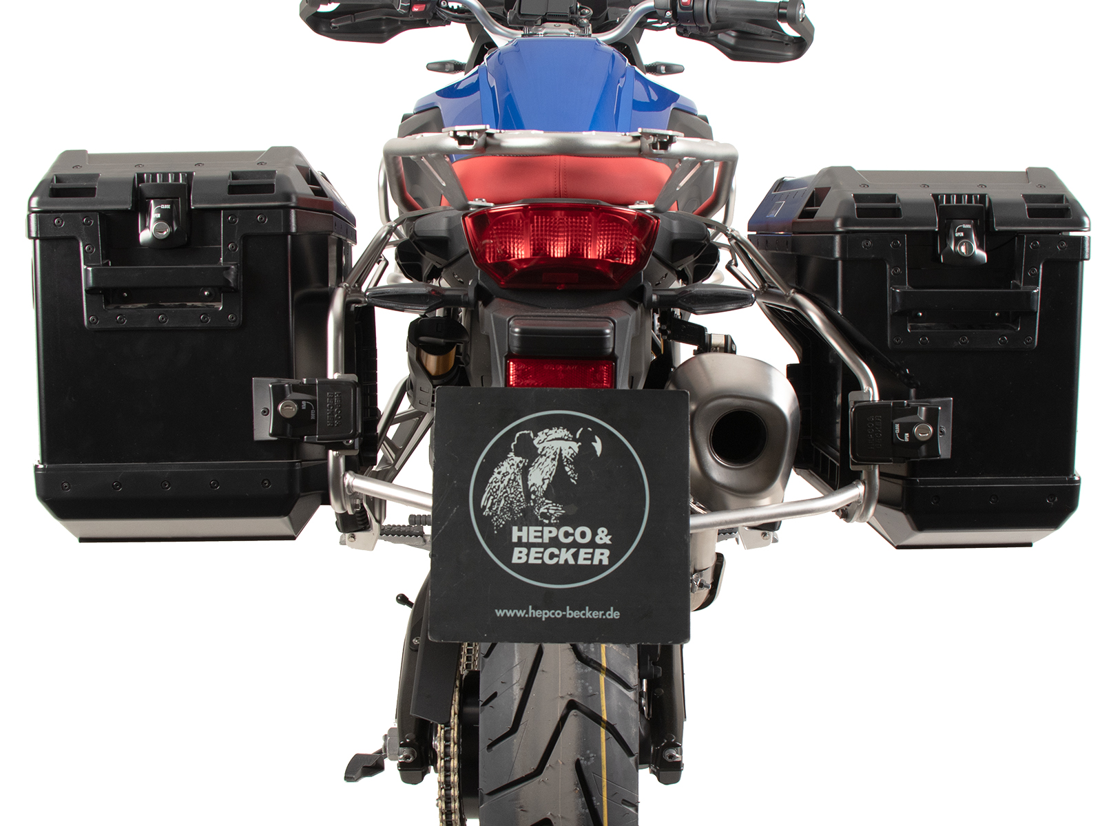 Kofferträgerset Cutout Edelstahlträger inkl. Xplorer Cutout schwarz Kofferset für BMW F 800 GS (2024-)