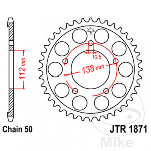 Kettenrad 48Z Teilung 530 Innendurchmesser 112 Lochkreis 138