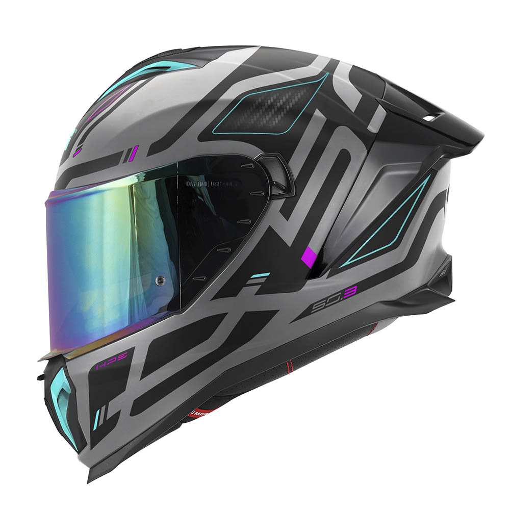 HPS 50.3 ABS QUASAR, Integral-Helm, Grau matt, Gr. 54/XS