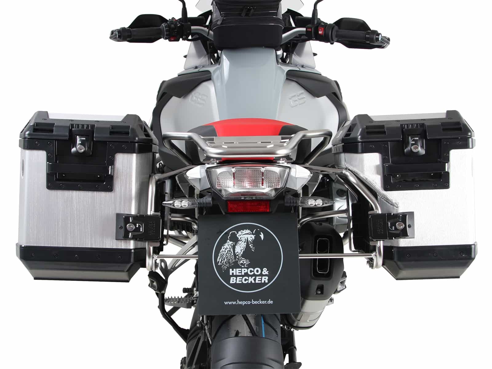 Kofferträgerset Cutout Edelstahl inkl. Xplorer Cutout silber Kofferset für BMW R1250GS Adventure (2019-2024)