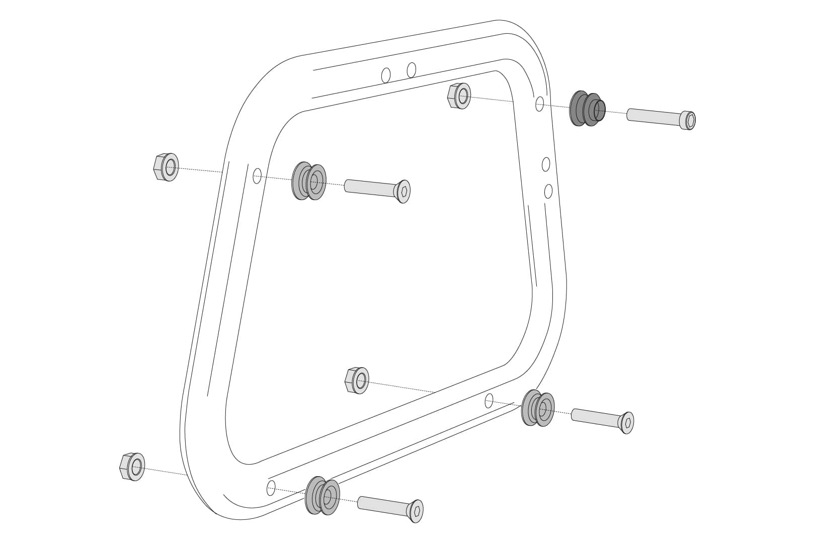 Adapterkit für EVO Kofferträger Für AERO ABS Seitenkoffer. Montage von 2 Koffern.