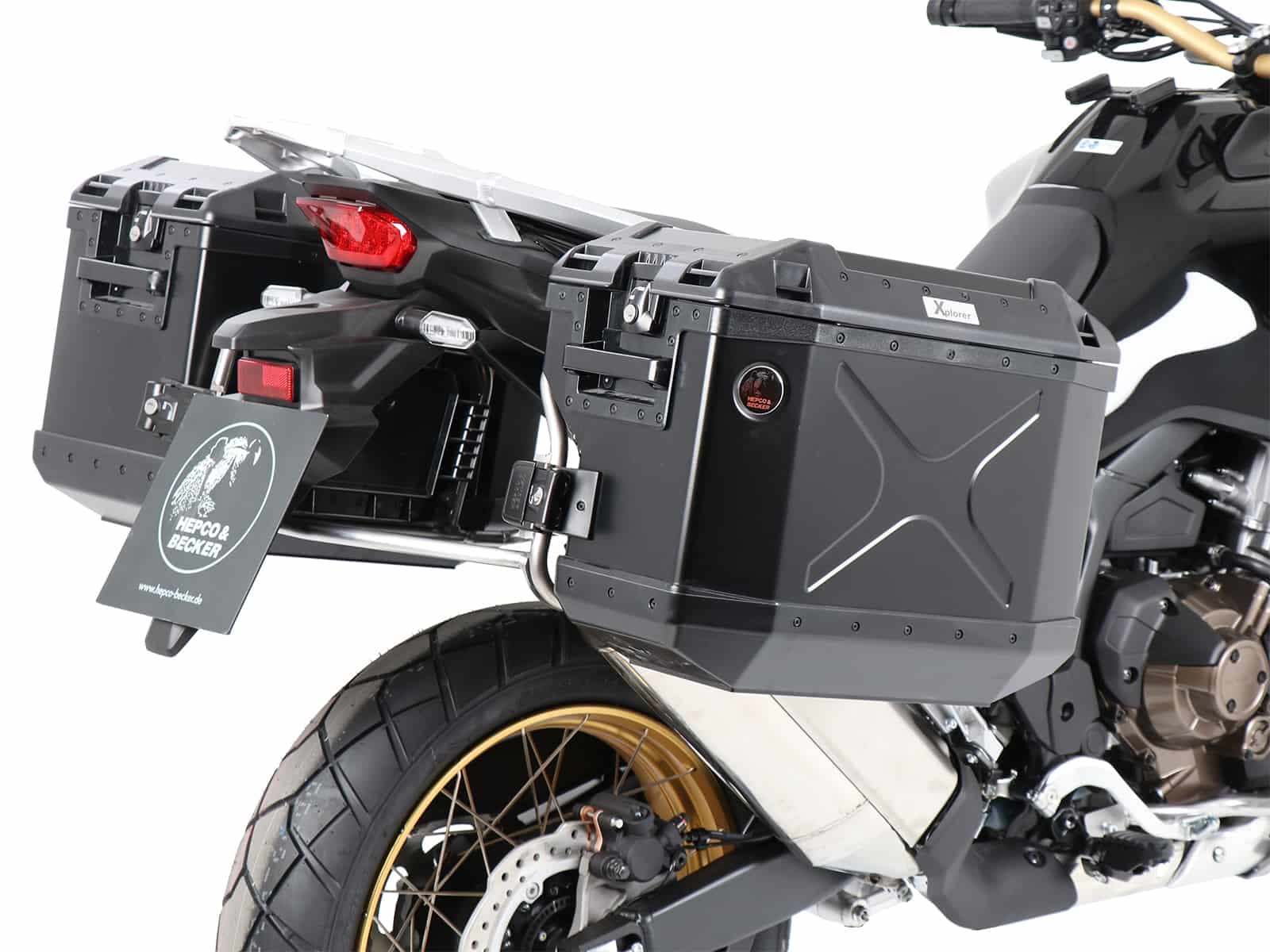 Kofferträgerset Cutout Edelstahlträger inkl. Xplorer Cutout schwarz Kofferset für Honda CRF 1100L Africa Twin (2024-)