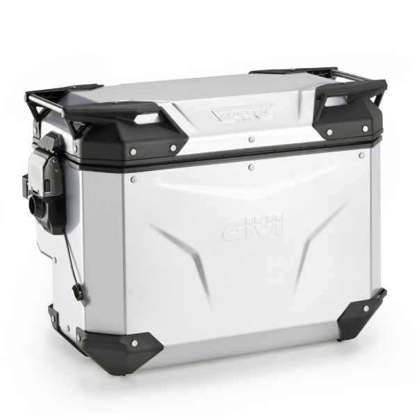 Seitenkoffer Trekker Outback EVO 40, rechts, aus eloxiertem Aluminium, seitlich versetzt,