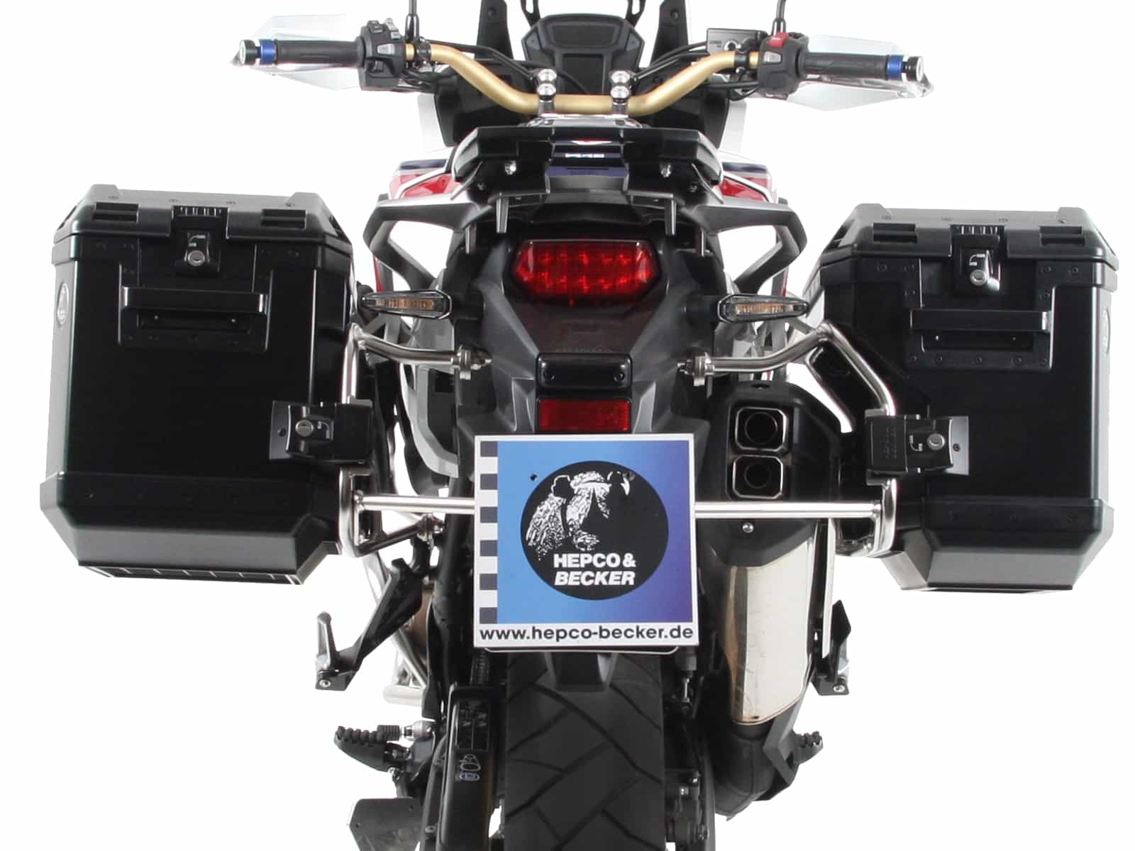 Kofferträgerset Cutout Edelstahlträger inkl. Xplorer Cutout schwarz Kofferset für Honda CRF1000L Africa Twin ab (2018-2019)