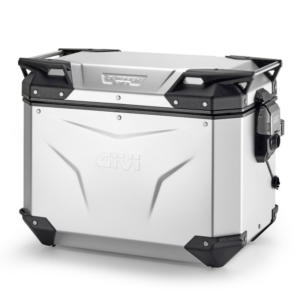 Seitenkoffer Trekker Outback EVO Monokey 48 Liter, Links, aus eloxiertem Aluminium, SMART SEC. LOCK