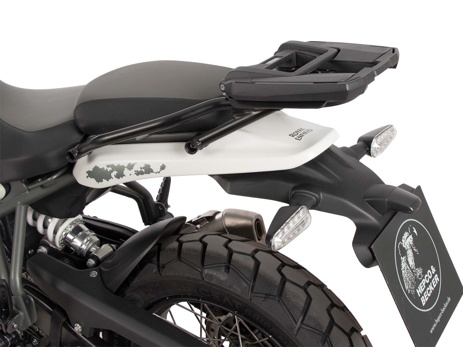 Easyrack Topcaseträger schwarz für Kombination mit Originalgepäckbrücke für Royal Enfiel Himalayan 450 (2024-)