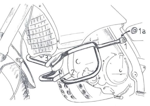 Motorschutzbügel schwarz für Aprilia Pegaso 650 (1996)