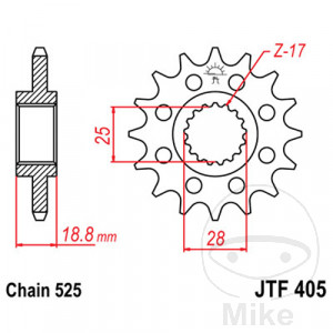 Racing-Ritzel 20Z Teilung 525 Alternative: 7260592