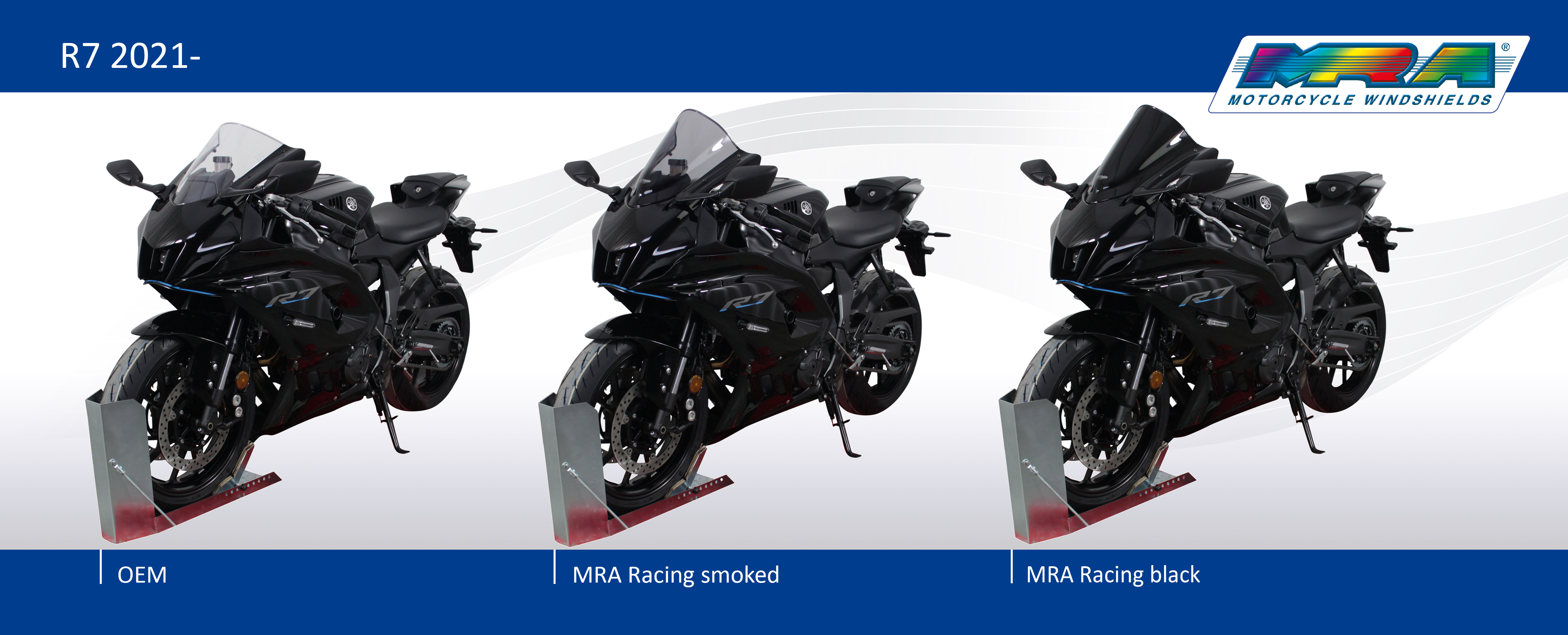 YZF R7 - Racingscheibe "R" 2021-2025 - rauchgrau