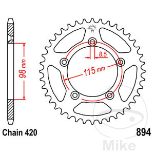 Kettenrad 48Z Teilung 420 Innendurchmesser 098 Lochkreis 115
